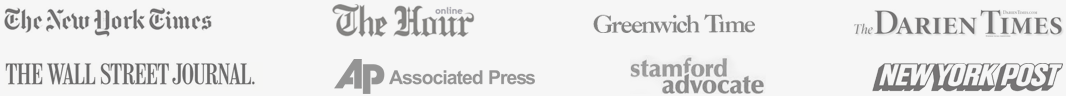 The New York Times, The Hour online, Greenwich Time, the Darien Times, The Wall Street Journal, Associated Press, Stamford Advocate, New York Post